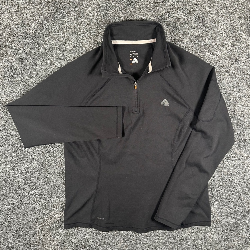 Nike ACG Pullover Womens XL NikeFit DRY Black 1/4 Zip Long Sleeve Top Hiking